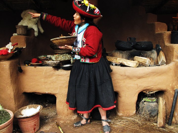 Woman in traditional Peruvian outfit